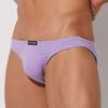 Bikini Size Combed Stretch Solid Color G-Station Men's Low-Rise Briefs, L, Purple, Cotton, Cotton, Tagless,