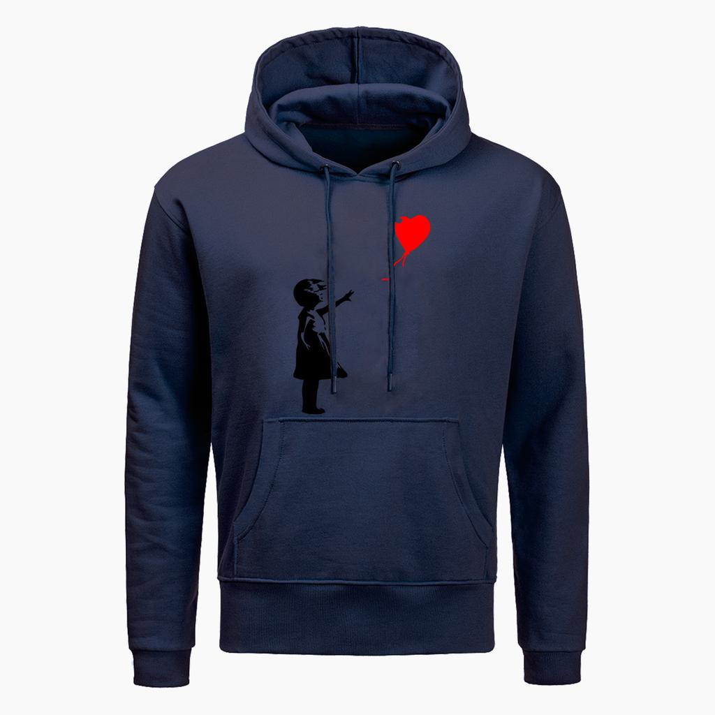 Fashion Hoodies Balloon Girl Banksy Sweatshirt Autumn Personalized Coat Hip Hop Men's Streetwear Hoody