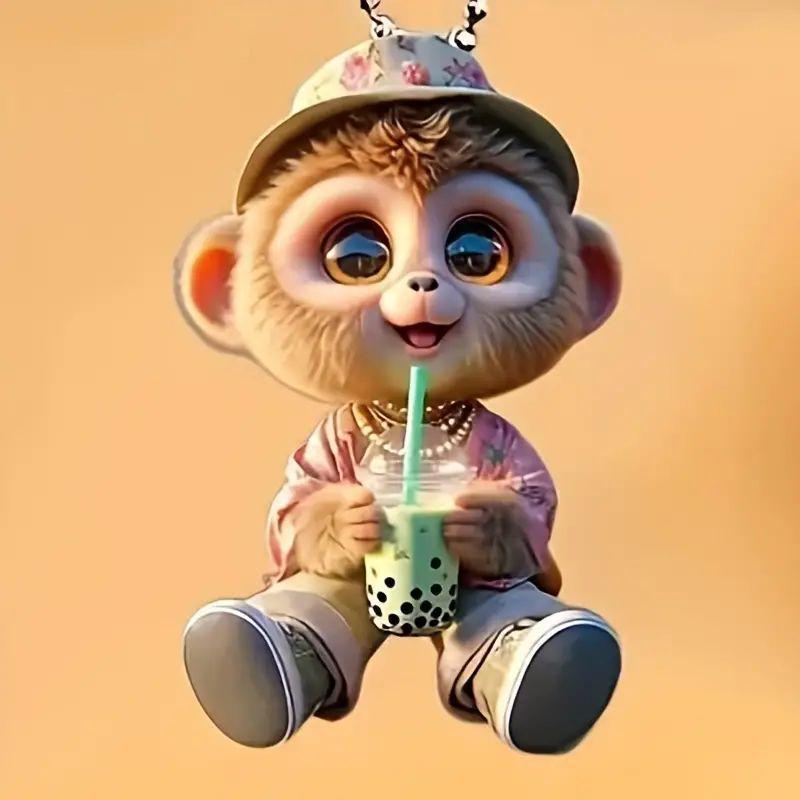 Festival Cute Monkey Car Pendant: Rearview Mirror & Home Hanging Ornament