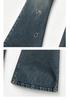 2026 Autumn Girls' Embroidered Rhinestone Denim Retro Micro-Flare Pants for Middle & Big Kids
