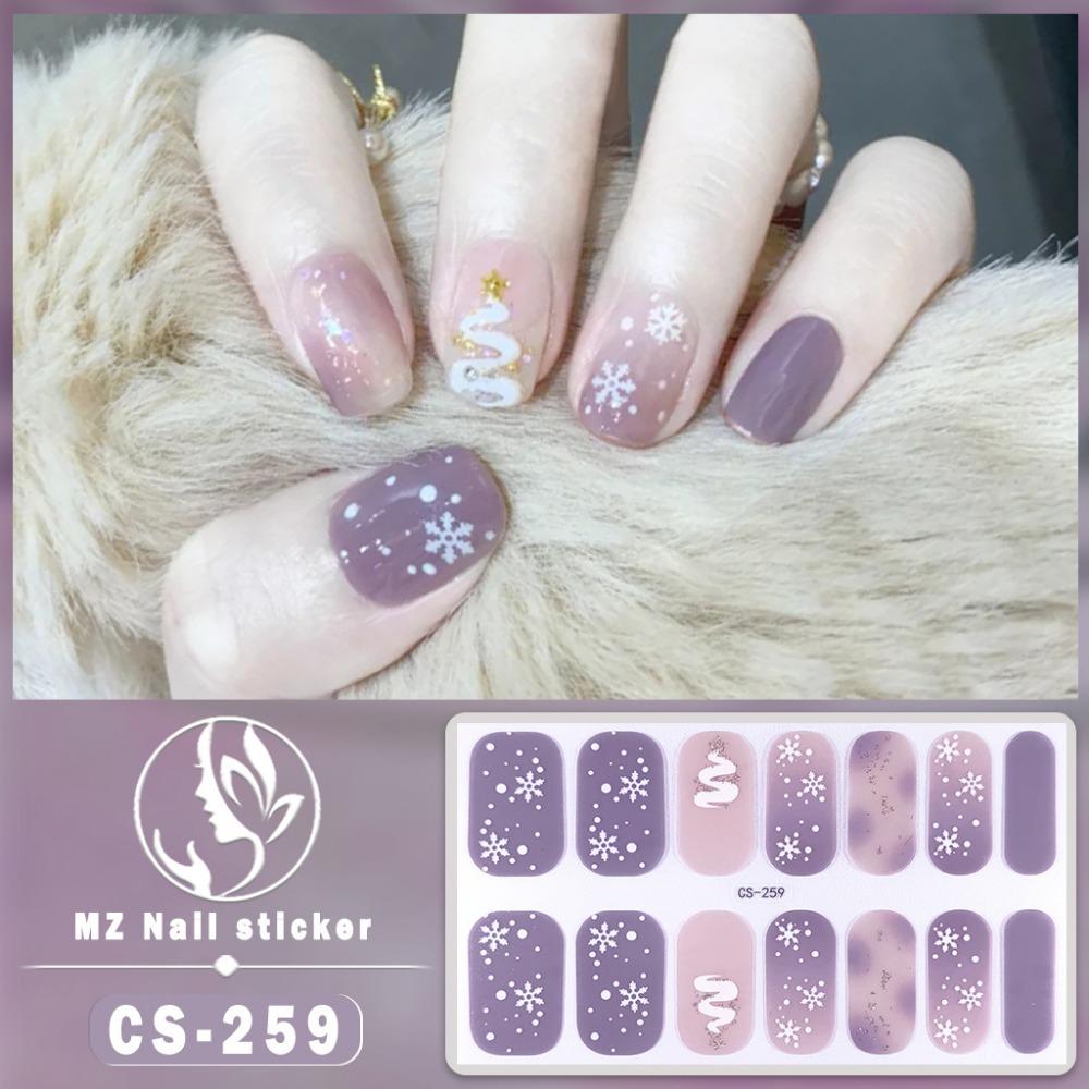 New waterproof no-bake gel nail polish film full sticker New Year's nail art film paper nail film paper patch