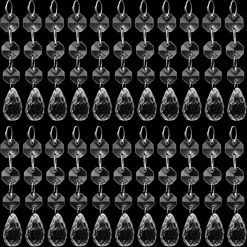 5/60pcs Christmas Crystal Ornament Xmas Tree Decoration Transparent Ice Strip Snowflakes Water Drop Hanging Pendants Party Beads