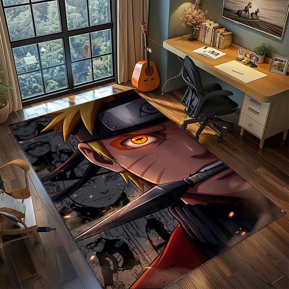 Hidden Leaf Hero Naruto Wind Style Jutsu Rug Carpet Large Area Rug Non Slip Washable Floor Mat Gamer Room Bedroom Home Decor