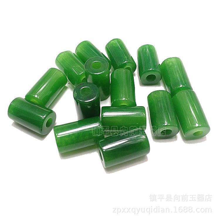 Malaysian Jade Cylinder Beads for DIY Jewelry, 12x20mm Long Barrel