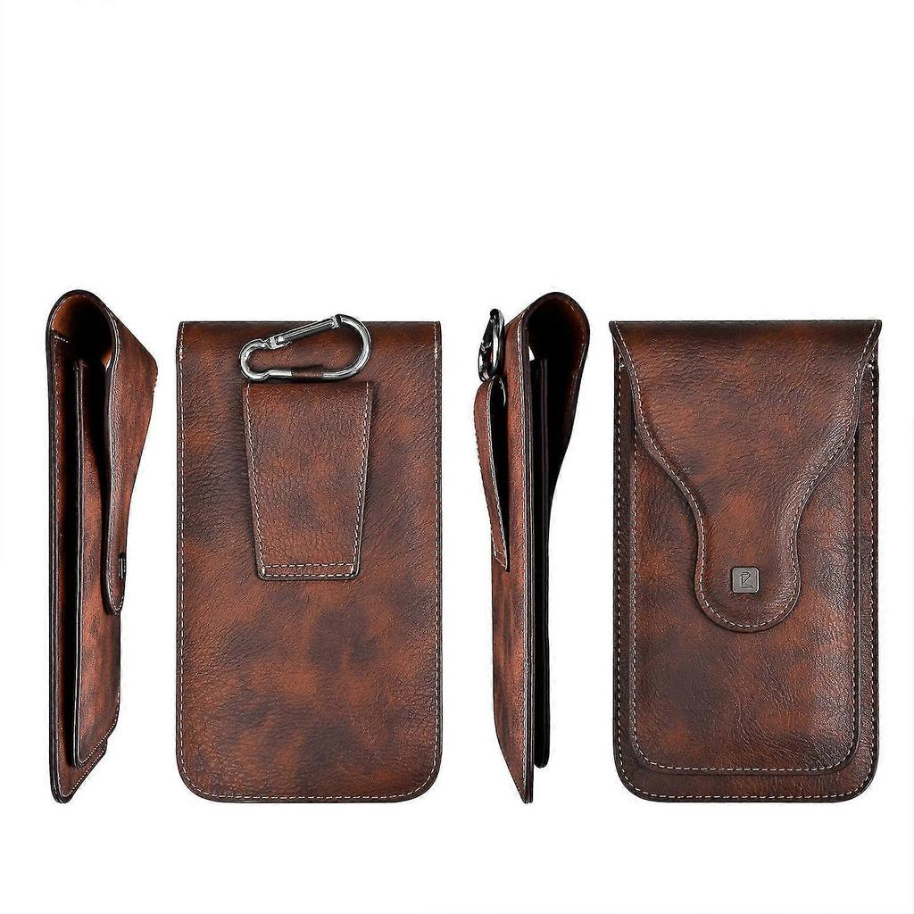 Pu Leather Waist Bag Holster Compatible With Mobile Phone Under 6.5 Inch, Belt Clip Holster Phone Cover With Hook Clip-Red
