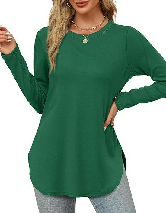 Autumn Women's Solid Long Sleeve Round Neck Loose Casual Top