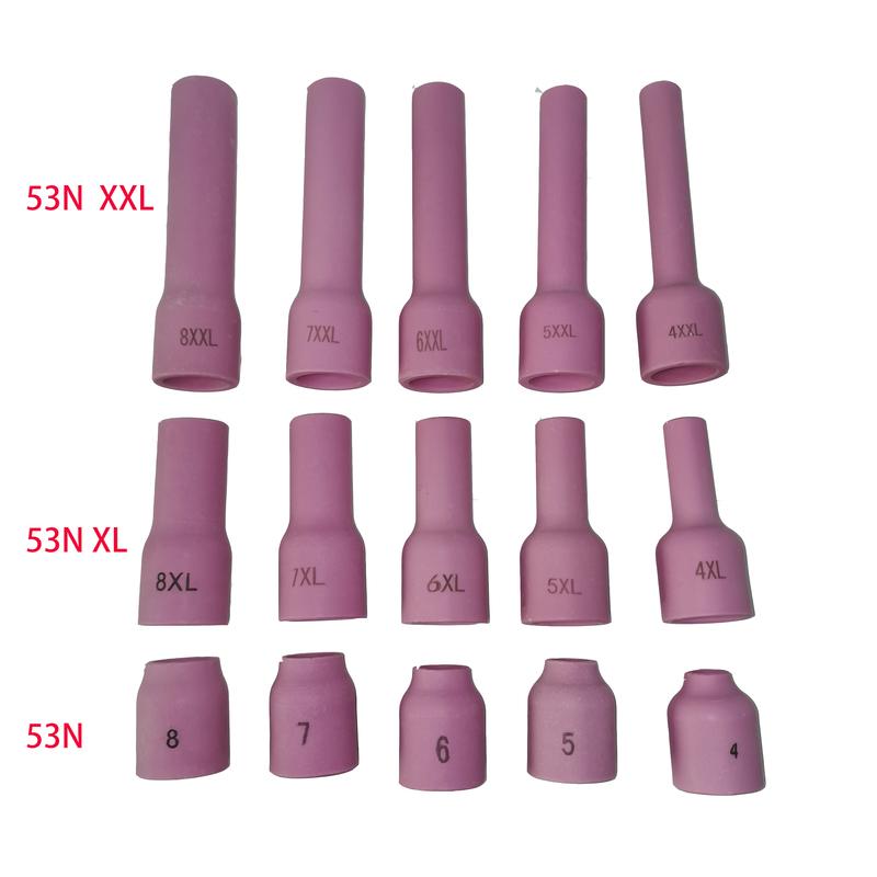 53N 53NXL 53NXXL Gas Lens Almunia Nozzle Ceramic Cup Extra Long For PTA SR DB WP 9 20 25 TIG Welding Torch