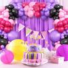 75pcs Pink and Purple Balloon Arch Garland Kit, Rose Red Black Pink Purple Latex Balloon for Birthday Party Decor Supplies