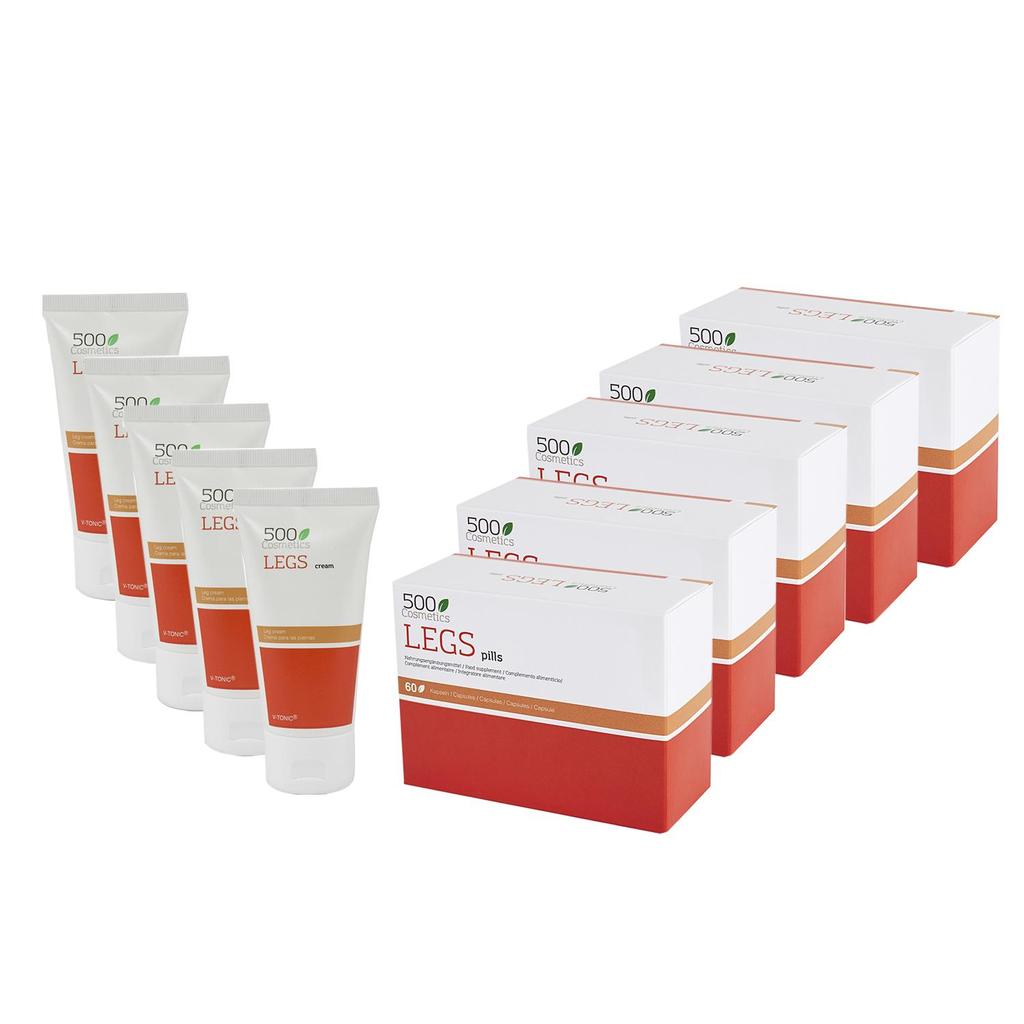 Packs 500Cosmetics Legs: Pills + Natural Cream To Prevent and Relieve Varicose Veins - Improves Blood Circulation and Reduces Swelling