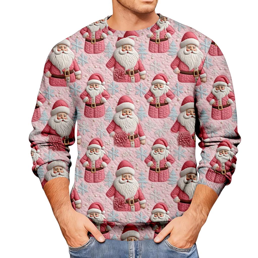 Weihnachtsdruck Lockerer Herren-Hoodie