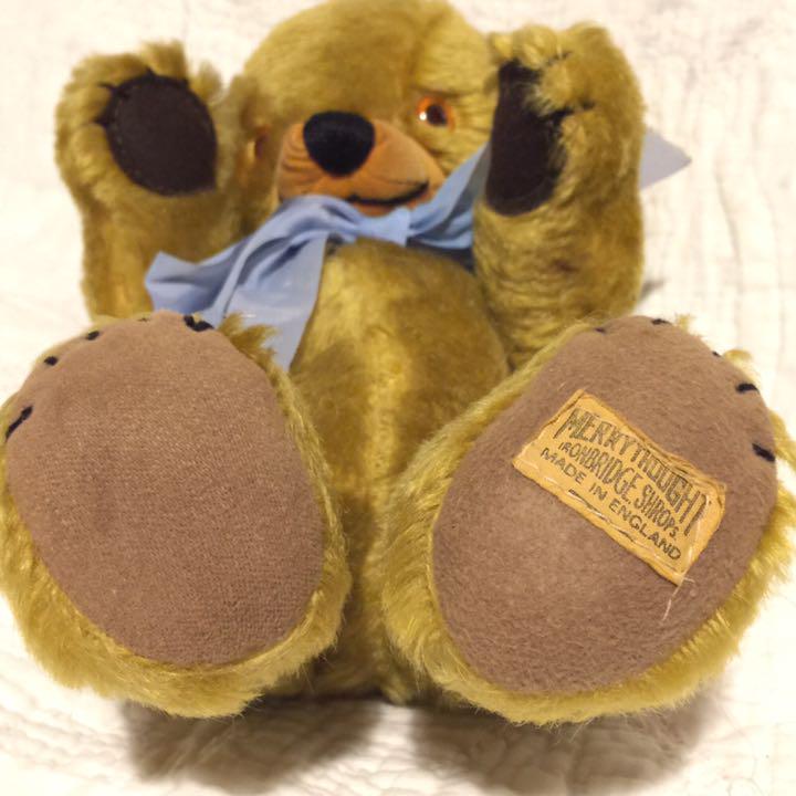 [USED] Vintage Merrythought Cheeky Teddy Bear Plush Toy, Gold Mohair