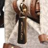 Used Michael Kors MIRELLA S MK Signature Handbag 35F2G7ZC5B PVC coated canvas leather White Brown Used Women