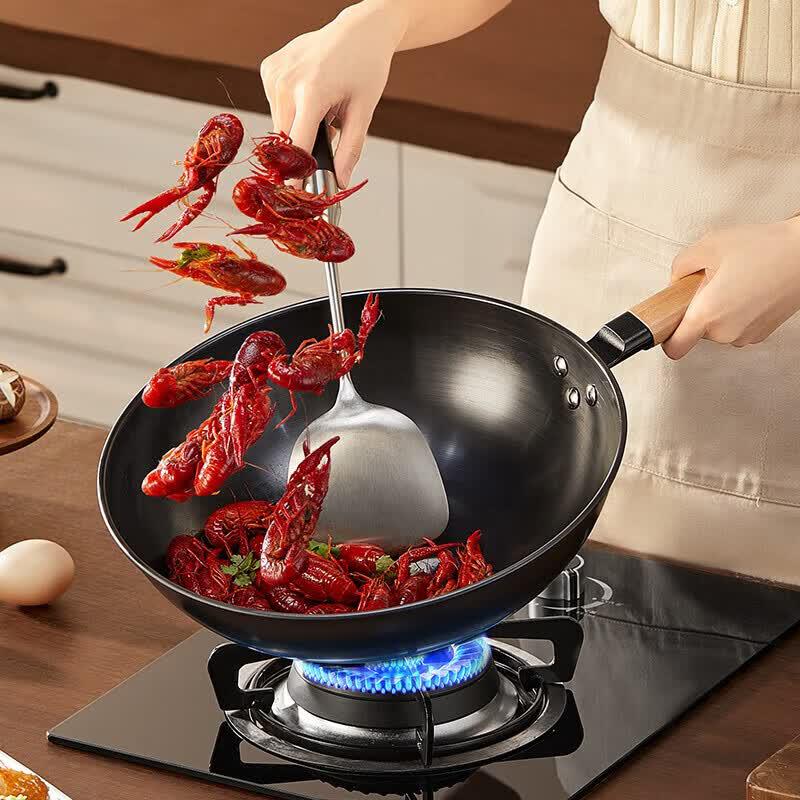 COOKER KING Рафинированный чугунный вок для жарки