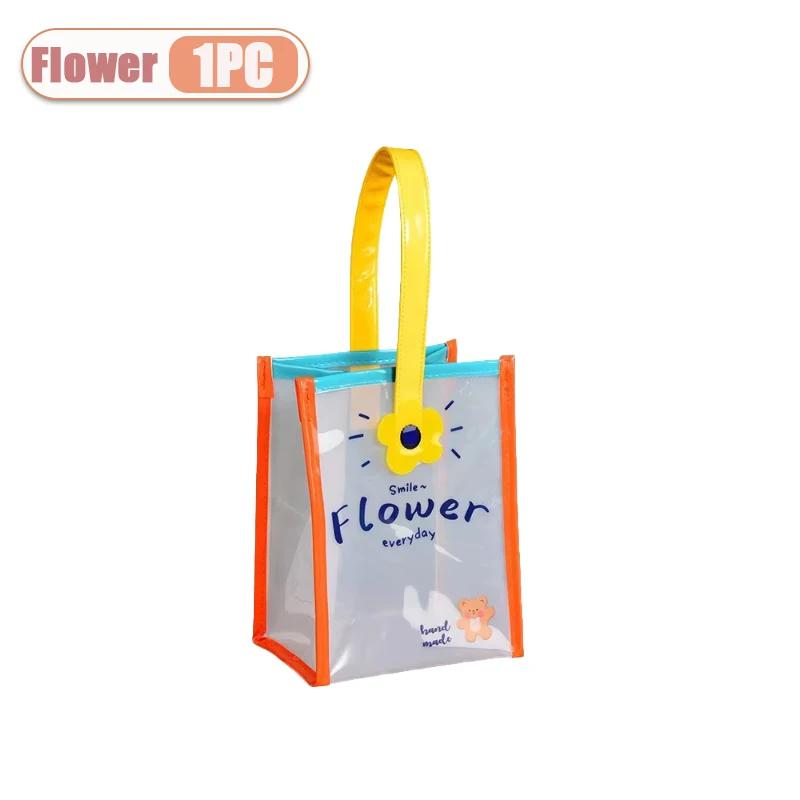 

1-20PCS Valentines Day Gift Bag PVC Transparent Design Candy Favor Tote with Handles for Party Gift Wrapping 16X21X14cm