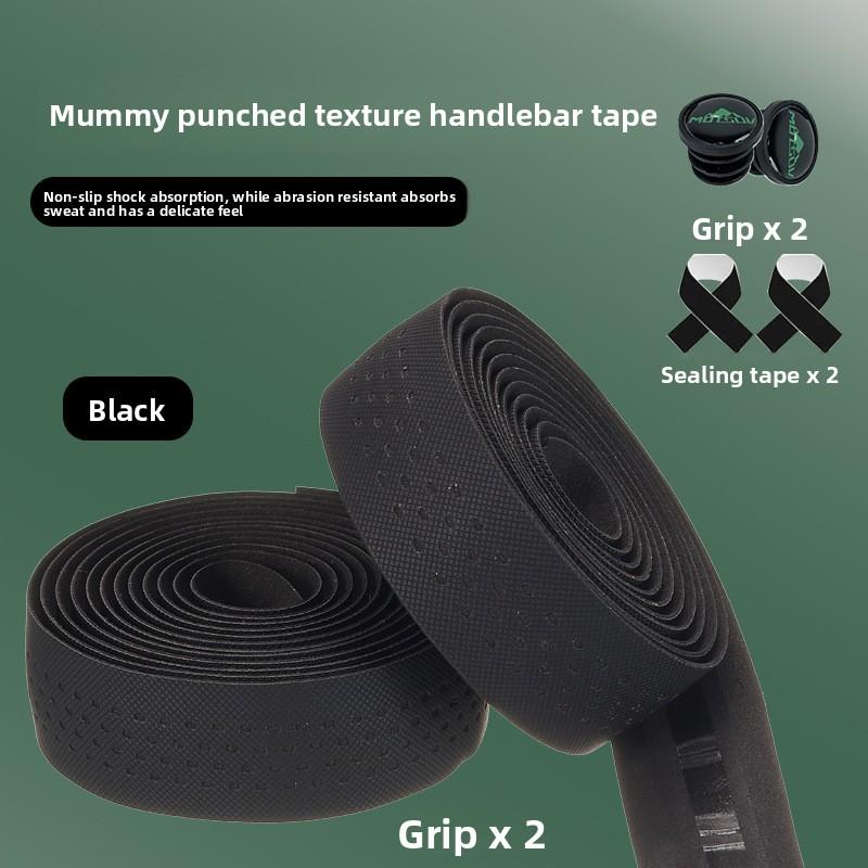Bicycle Bend Handle with Road Handle with Silicone Carbon Fiber Pattern Non-slip Sweat-absorbing Strap Cycling Accessories