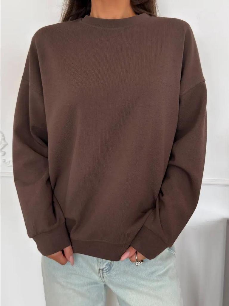 2025 A/W Stylish Thick Round Neck Sweatshirt, Versatile Commuter Lazy Style with Personalized Design