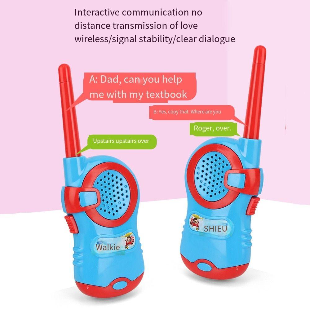 2 Pack Handheld Kids Walkie Talkies Cartoon Two-Way Radios Mini Children Toys  Camping