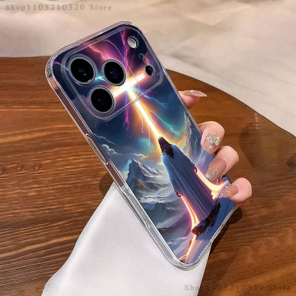 

Jesus Christian Faith Phone Case For iPhone 17,16,15,14,13,12,11 Pro,Max,Plus,XR,Mini,E Clear Full-coverage Soft Cover iPhone16