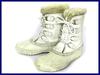 Vintage Made In Canada / Leather Snow Boots White /WOS8 / 24.5-25.0cm/(USED)