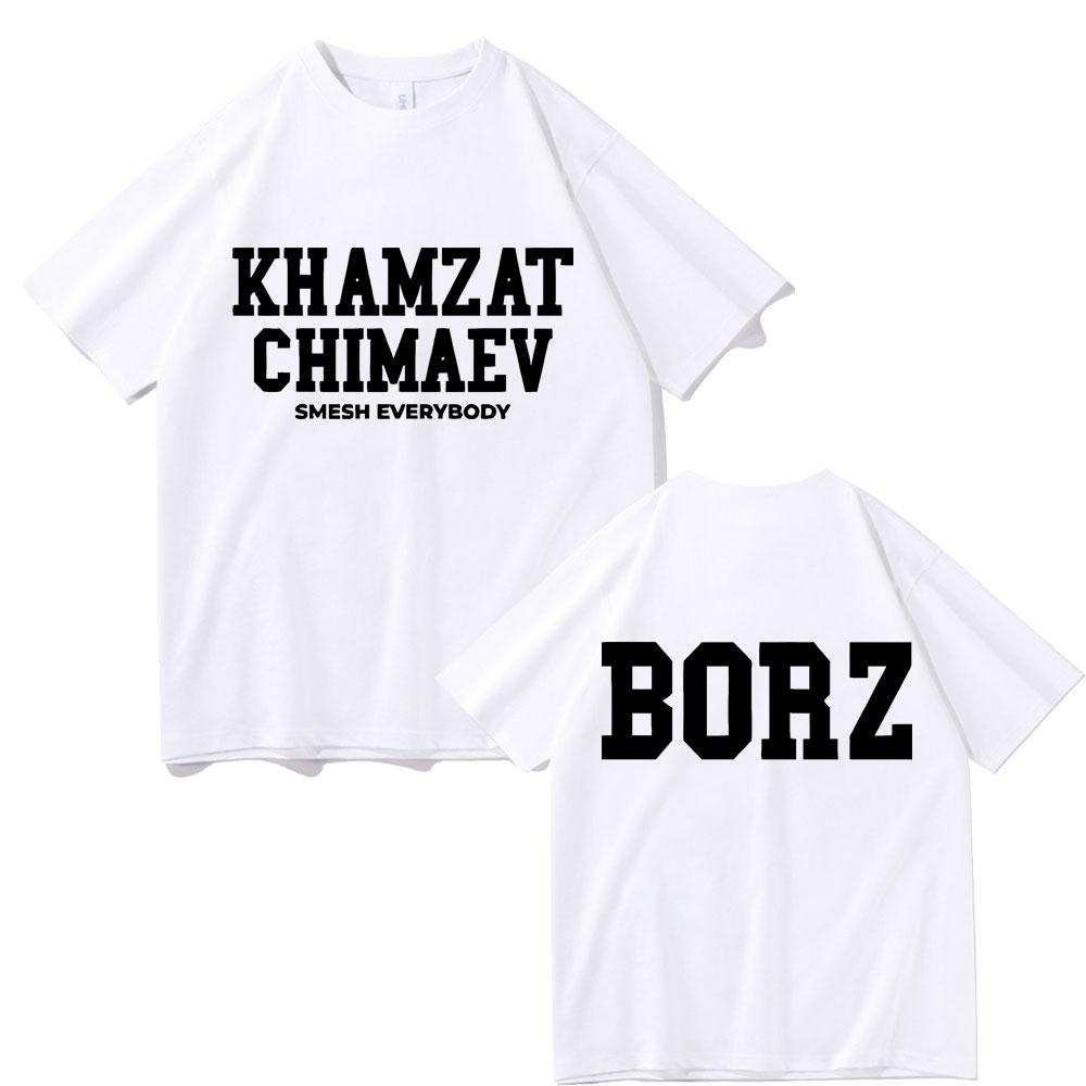 Khamzat Chimaev Logo Double Sided Print T-shirts Men Women Fashion Casual Oversized T Shirts Men's Hip Hop Vintage Streetwear