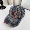 Retro Denim Perforated Baseball Cap Breathable Duck Sun-Shading Spring Summer Unisex Brushed Color