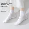 LangSha Women's Summer Short Cotton Socks, 100% Pure Cotton Mesh Antibacterial Breathable White Ladies' Shallow Mouth Cotton Socks, 5 Pairs