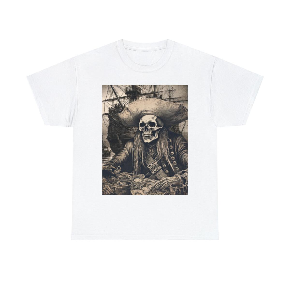 Vintage Style Pirate T Shirt Skeleton Ship Goonies Treasure Scary Caribbean Loot S