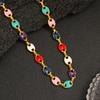 Creative Bohemian Titanium Steel Enamel Bracelet Necklace - Unisex Handmade Thick Square Link Chain