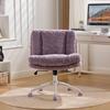 26.4 Inch Seat Office Chair, Artificial Rabbit Hair Home Office Chair with Metal Base, Adjustable Desk Chair Swivel Office Chair, Vanity Chair
