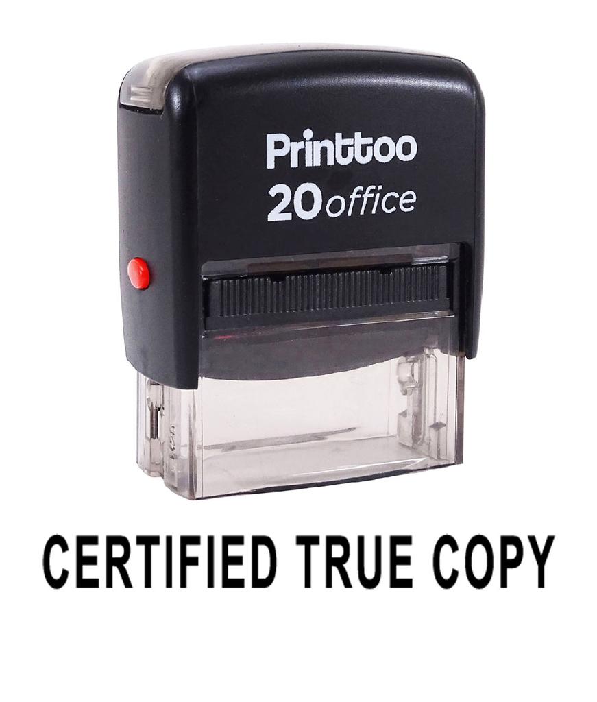 Printtoo Custom Stamp CERTIFIED TRUE COPY Self Inking Rubber Stamp Office