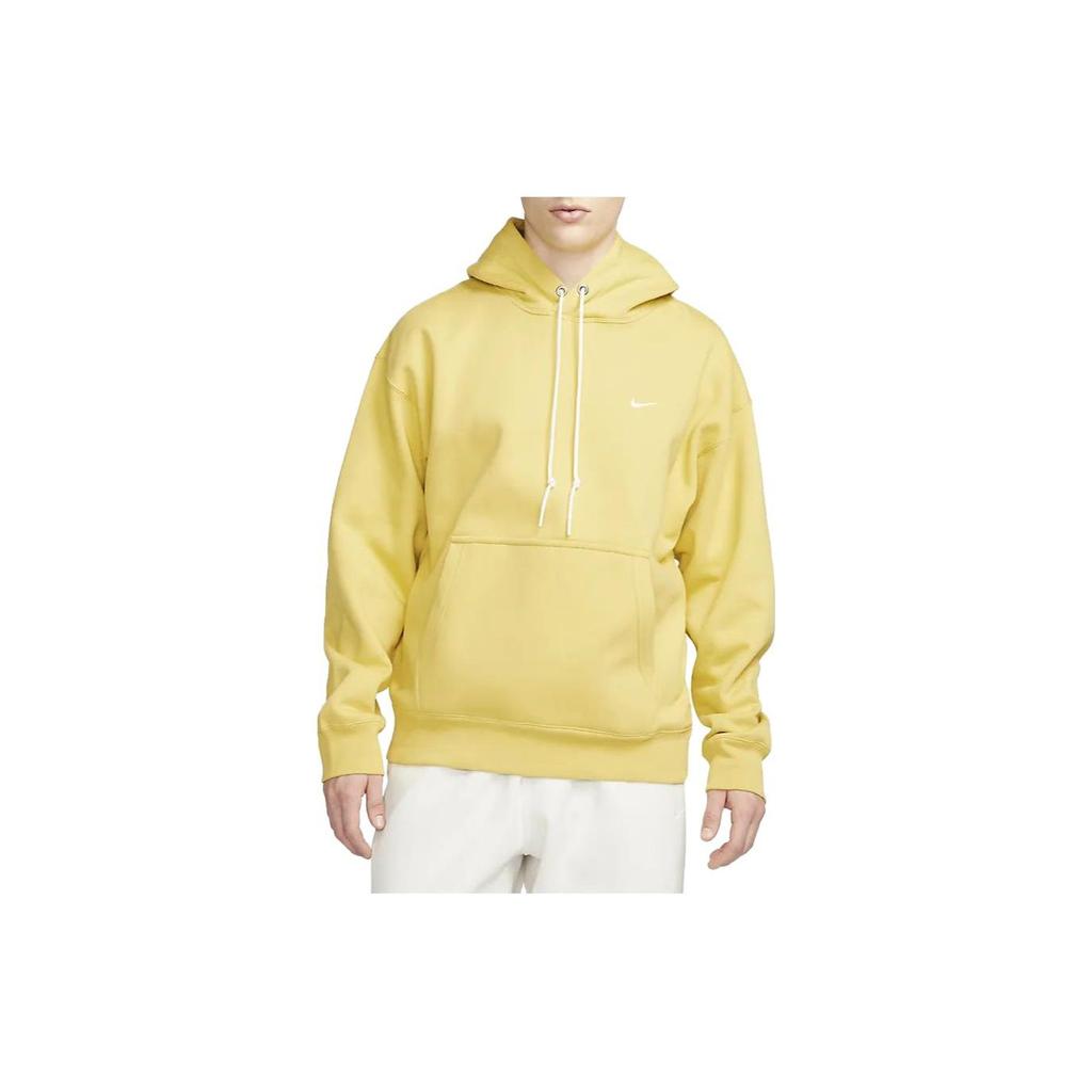 Nike Solid Color Logo Print Long Sleeve Hoodie Men hoodies Yellow DX1355-700