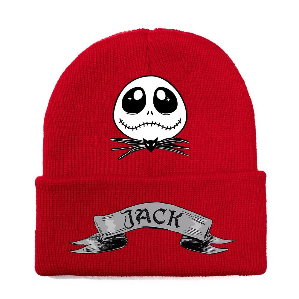 Jack Pumpkin Prince Knit Hat Colorful Halloween Print Unisex Winter Warm Cap