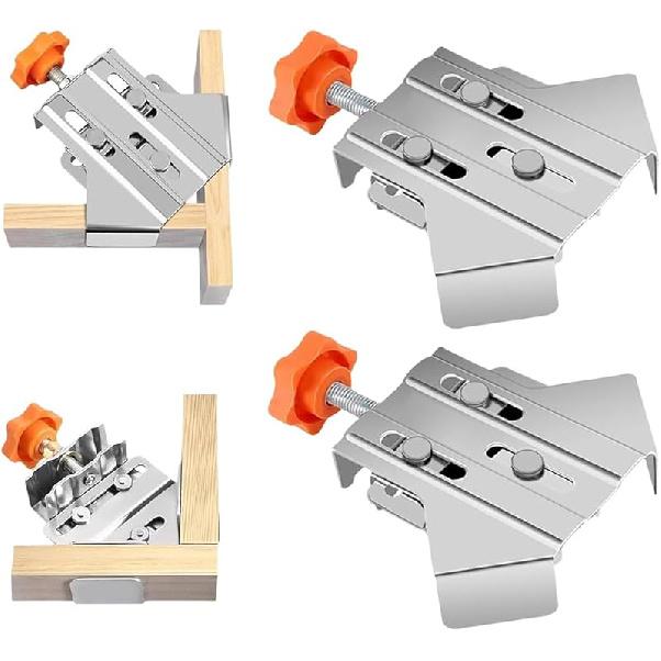 Quick Right Angle Fixing Clip, Multipurpose Stainless Steel 90° Degree Corner Clamp for Woodworking, T-shaped Right Angle Clamping Tool with