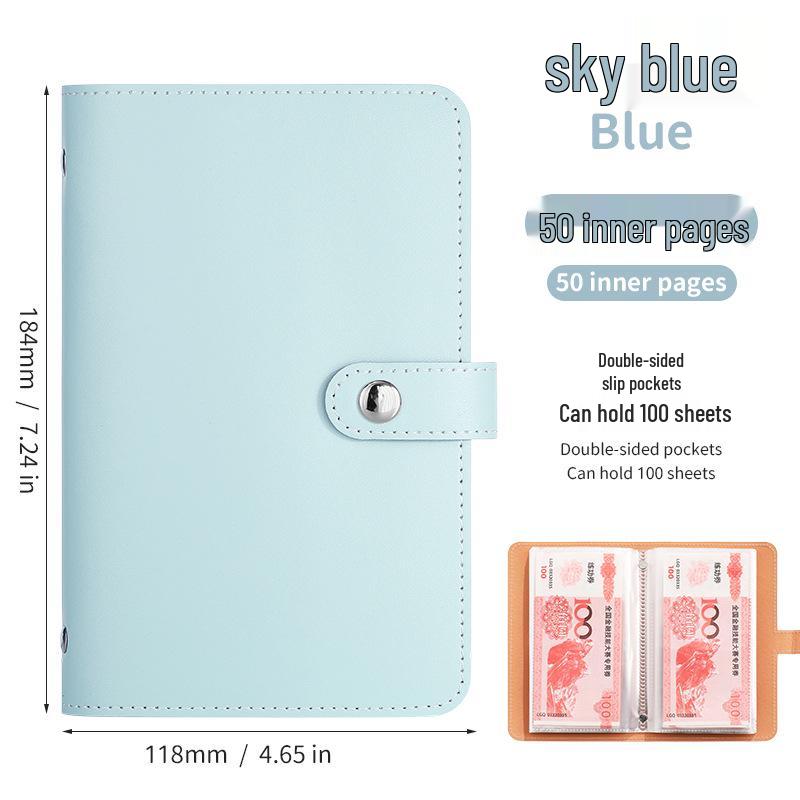 Międzynarodowy album oszczędnościowy na gotówkę A6: Księga do przechowywania banknotów o dużej pojemności i księga rachunkowa