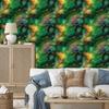 Bottle green, green and sea green ink wallpaper 50x1000