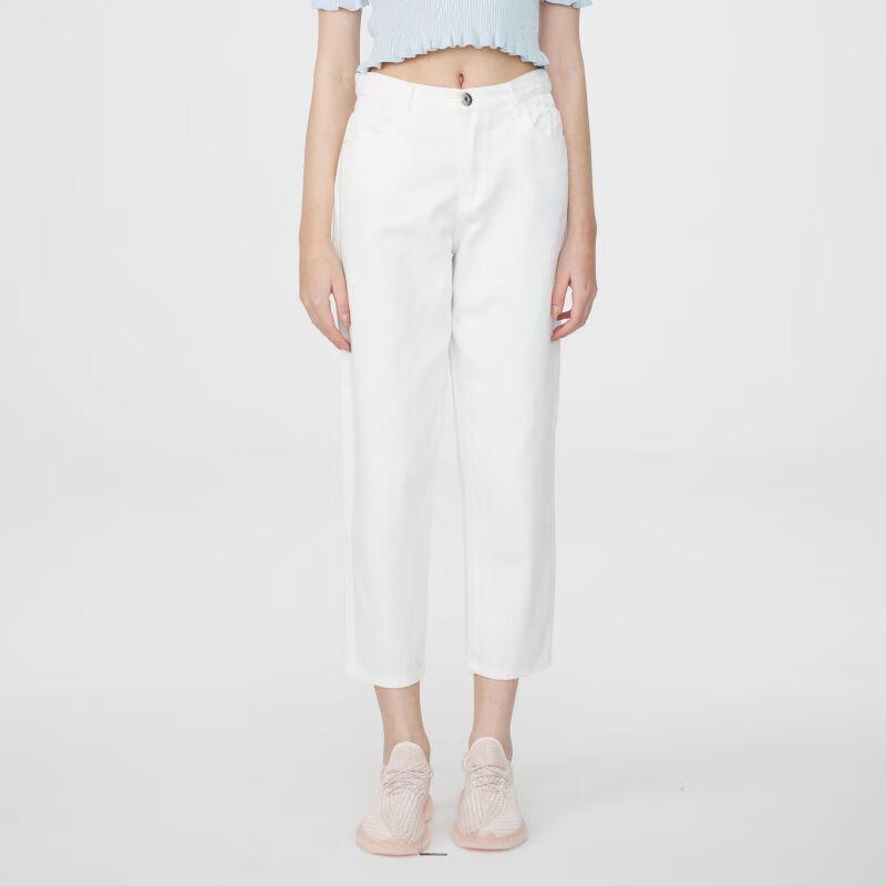 VITABERRY Women's Casual Paper Bag Cropped Denim Jeans