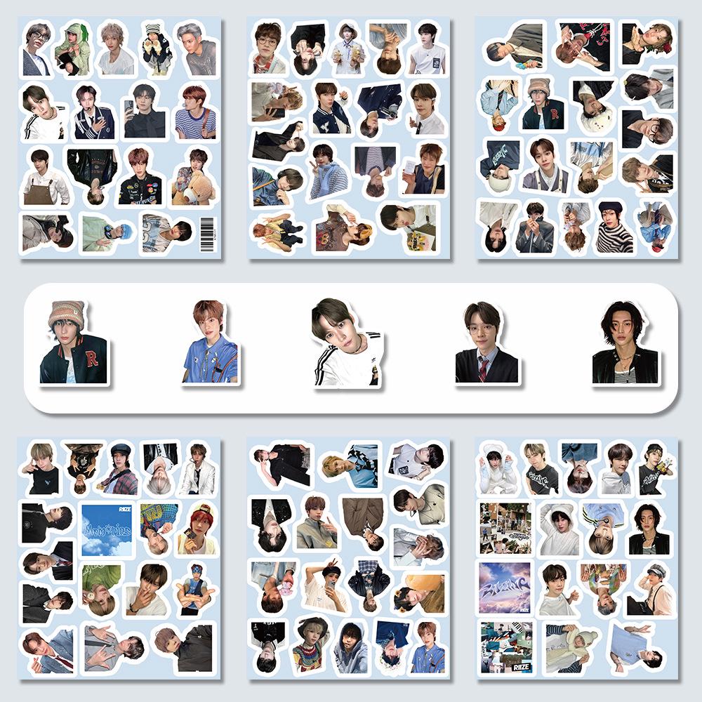 6 Large Sheets of 100 Riize Korean Boy Group Stickers - Handsome Guy Décor for Phone Cases & Walls