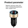 3.1A Car Charger Dual USB Port Quick Charging Aluminum Alloy LCD Display Mobile Phone Adapter for Phone
