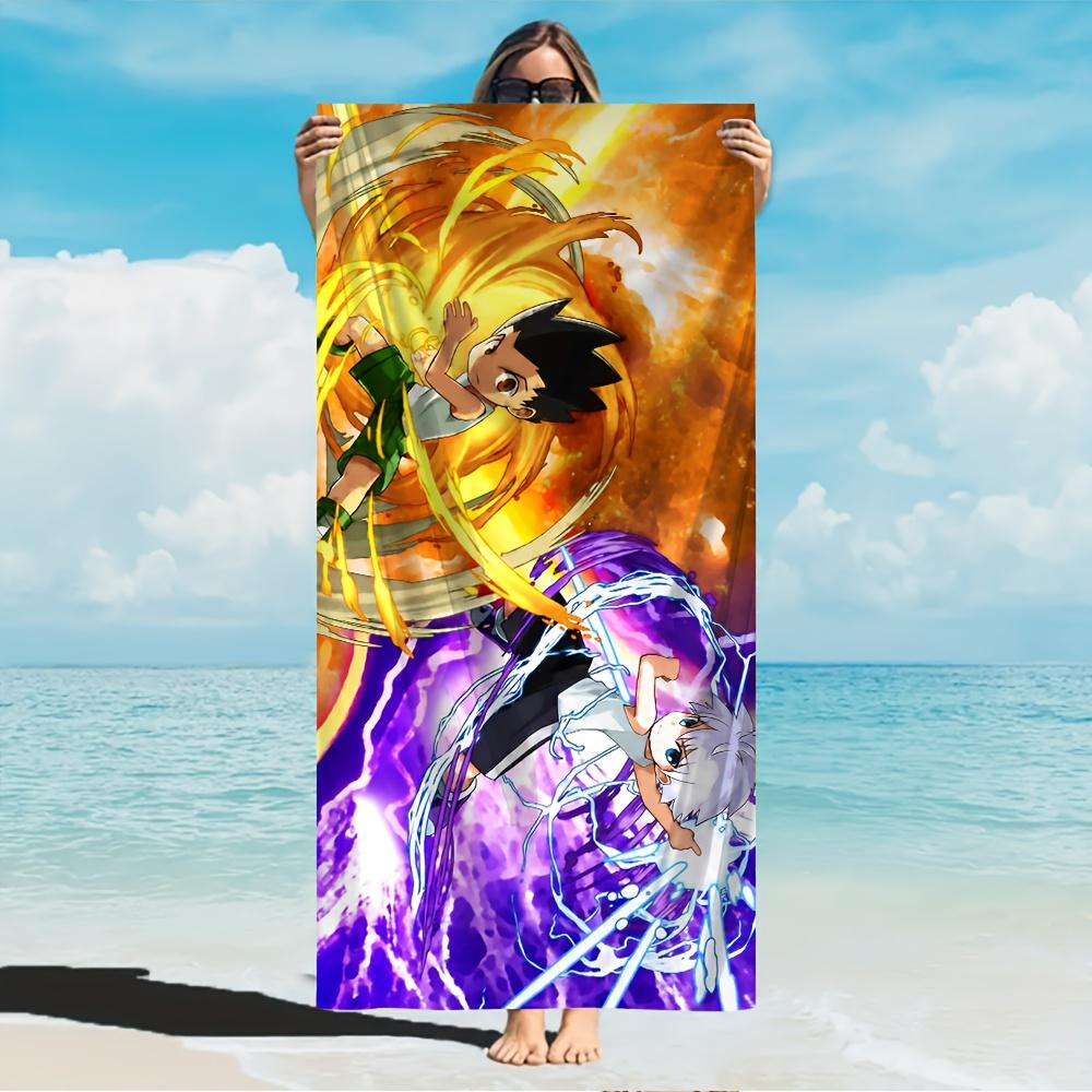1pc H-Hunter X Hunter Anime Beach Towel Microfiber Soft Quick Dry Anime Bath Towel for Bathroom Swimming Outdoor