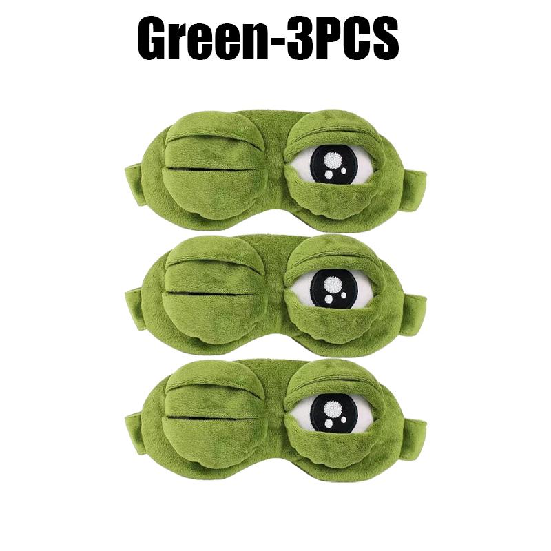 3D Frog Sleep Mask Natural Sleeping Eyeshade Women Men Creative Cartoon Soft Portable Blindfold Travel Office Eyepatch