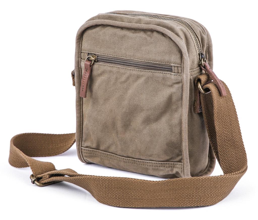 GOOTIUM Canvas Shoulder Bag, Mini Bag, Crossbody Bag, Unisex, Sports, Army Green