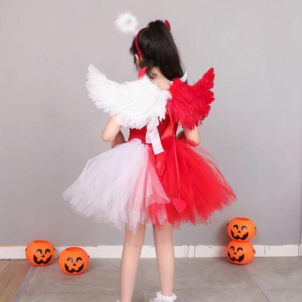 Love Tail Angel Feather Wing Evil Horn Photo Props Creative Devil Feather Wing  Dance Show Props