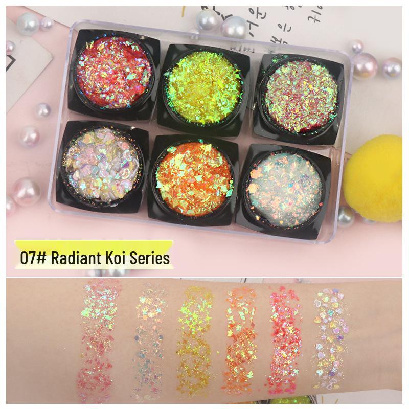 Star Glitter Gel Eyeshadow Palette with Crystal Sparkles Eyelid Patches - No Glue Needed