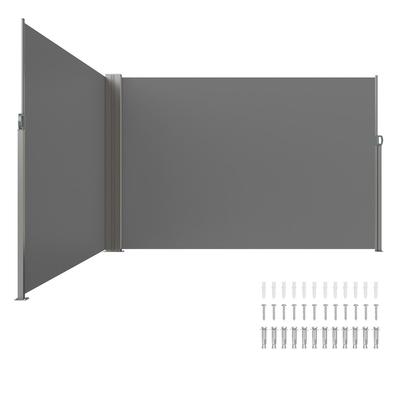 Einziehbare Seitenmarkise, 79'' x 236'' Sichtschutz für den Außenbereich, 180 g/m² Polyester, wasserdicht, einziehbarer Terrassenvorhang, UV-Schutz 30+, Raumteiler, Windschutz für
