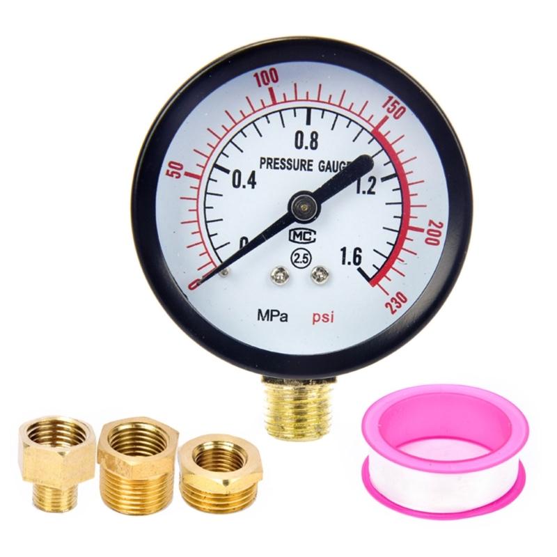 High Precise Pressure Gauge Set with 3Connectors Ensures Safe &Efficient Operations Of Air Compressors For Professional