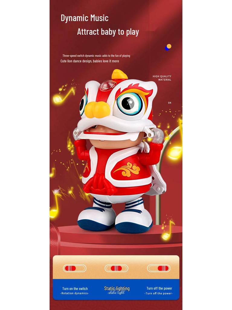 Electric Dancing Lion Dance Robot with Music & Lights for Kids