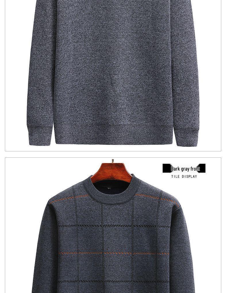 Woodpecker Dad Fleece-Lined Sweater: Warm, Thick Knit for Autumn/Winter – Ideal for Middle-Aged and Elderly, Perfect for Grandpa.