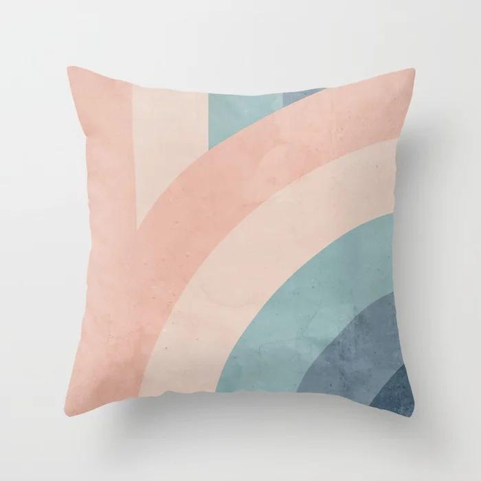 45X45CM Printed Panel Geometric Pillow Modern Minimalist  Office Cushion Cover Polyester