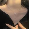 2023 Trendy Tassel Clavicle Chain: 925 Sterling Silver Zirconia Bow Pendant Necklace for Women