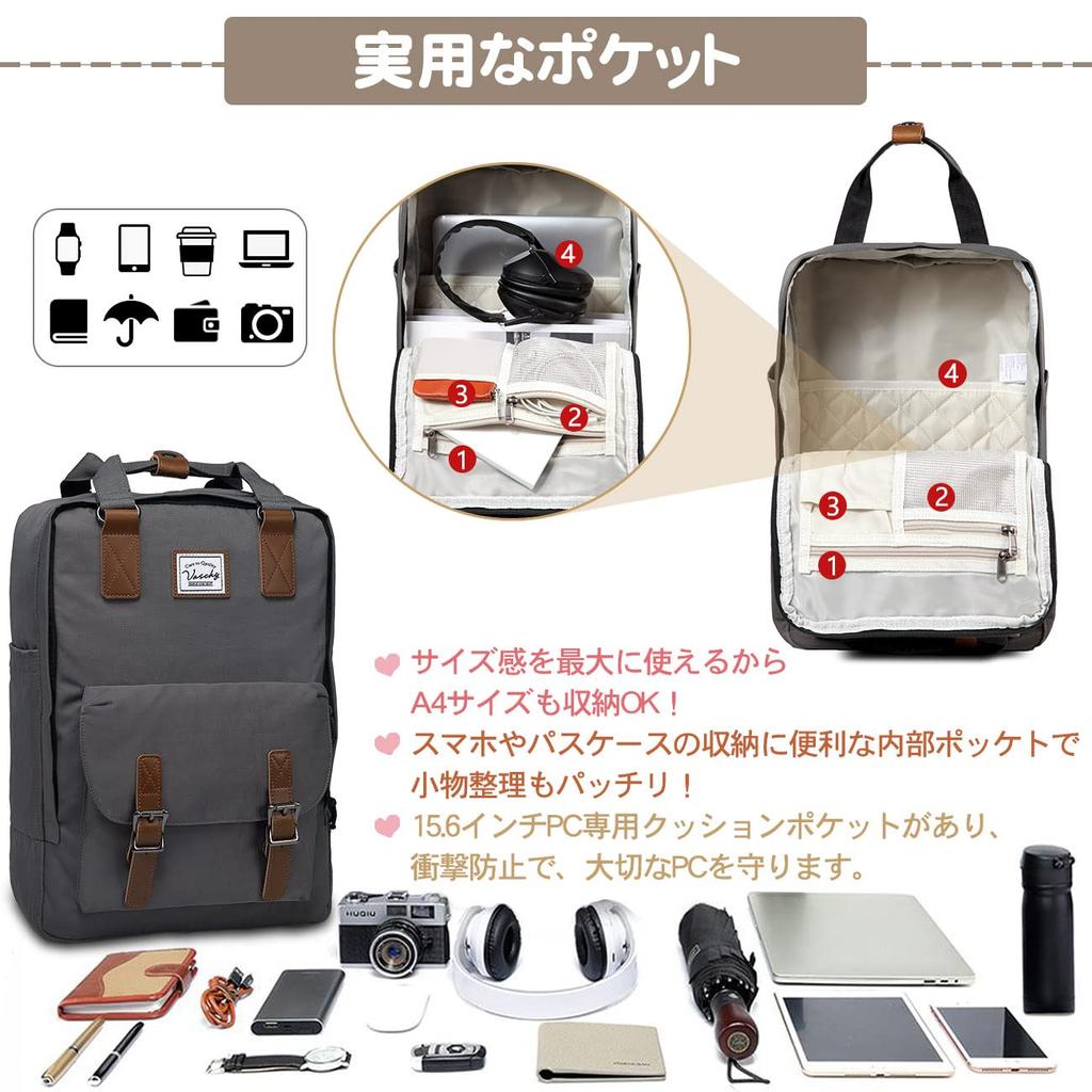 Vaschy Large Backpack for High School Men and Perfect for and Duck Gray Women's Backpack, Lightweight, Square, Capacity, School/Business Students,